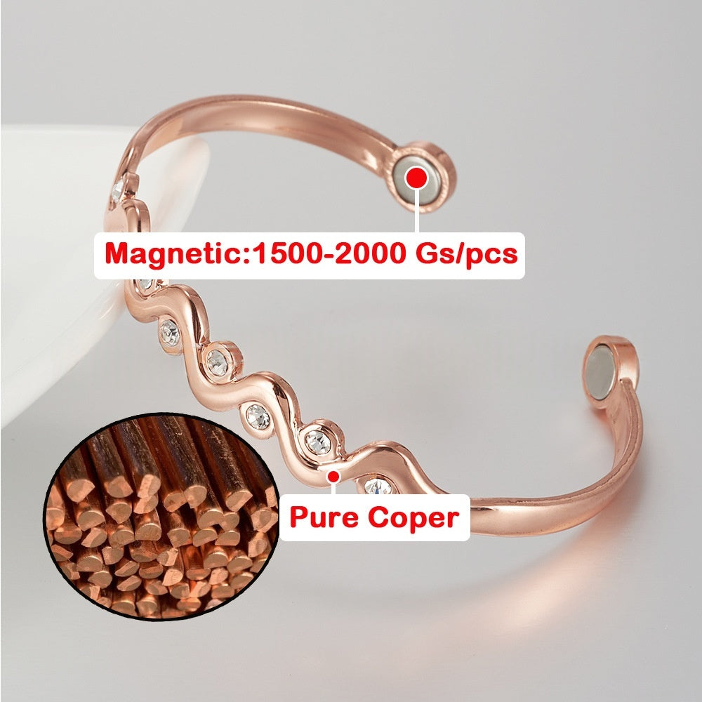 Pure Red Copper Bracelet Simple Purple Copper Design