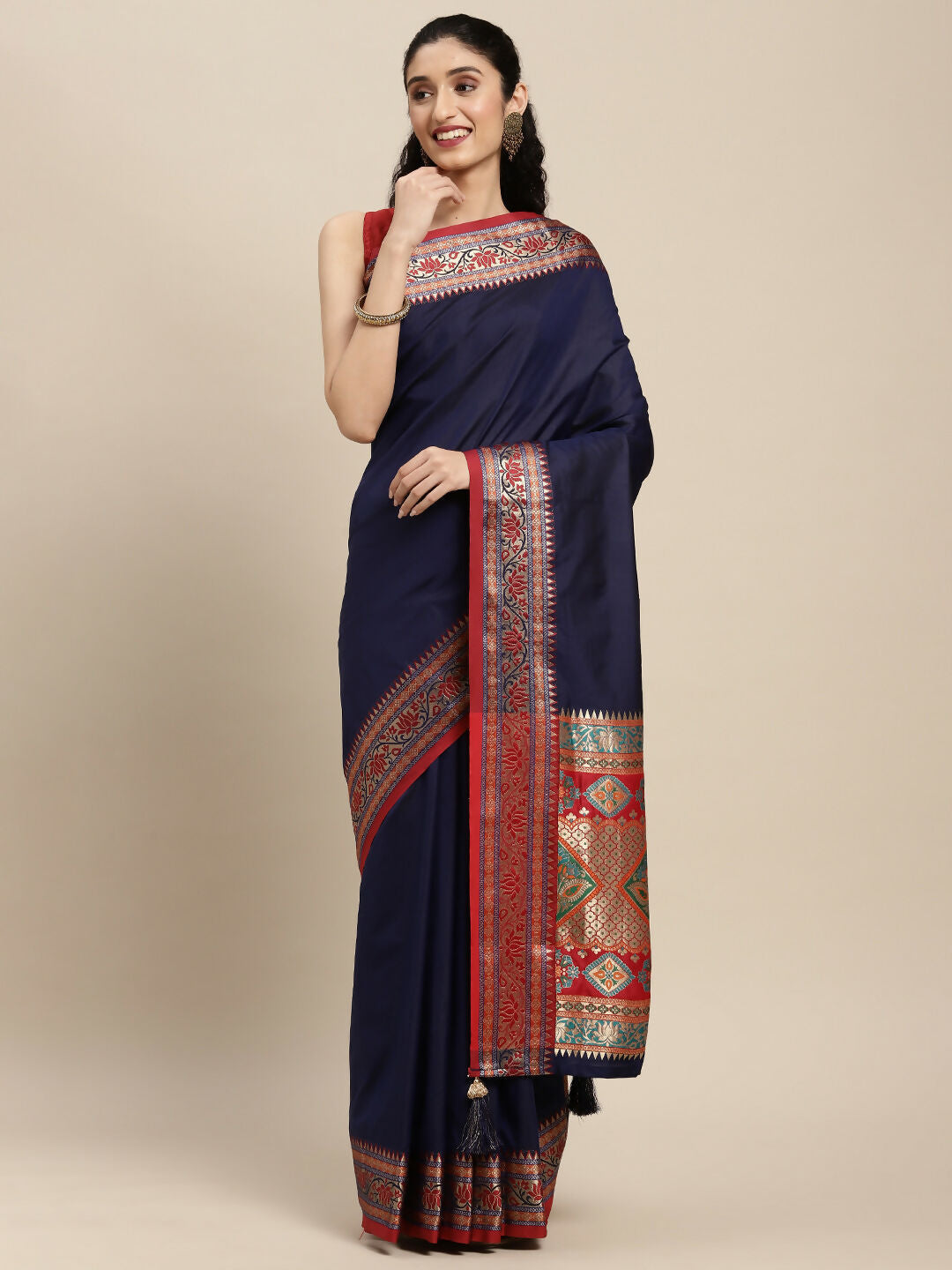 Shree Shyam Fashion Silk Blend Blue Saree