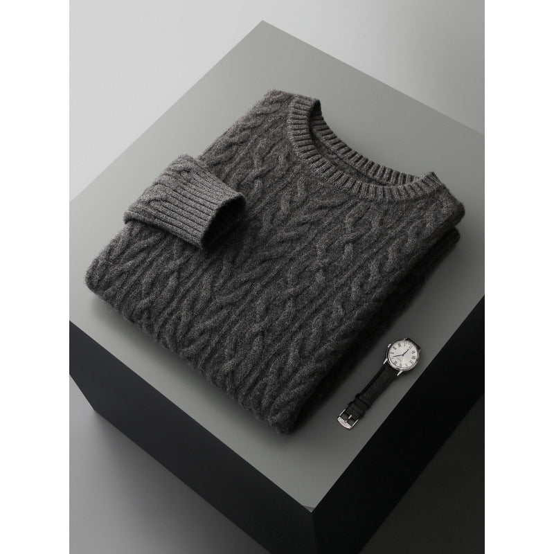 Men's Classic Knit Crew Neck Pullover Sweater - Minimalist Casual