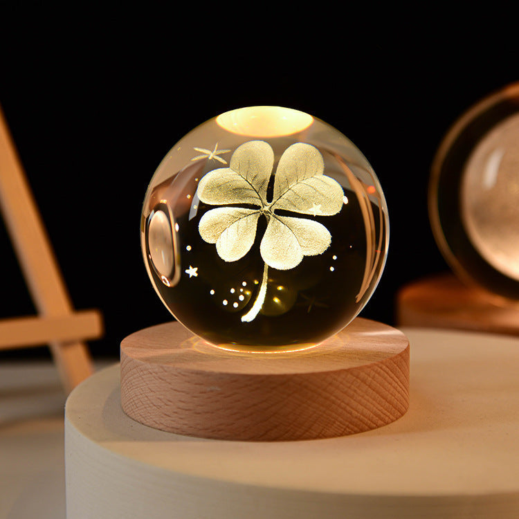 3D Galaxy Crystal Ball LED Night Light Planet Lamp Home Decor