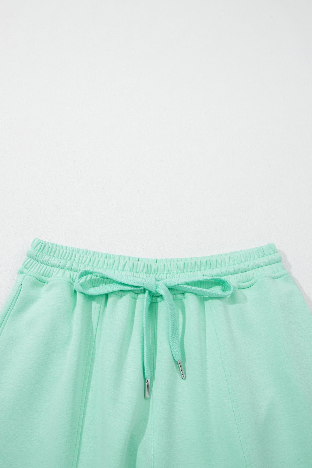 Mint Green Knit Tank Top & Wide-Leg Drawstring Pant Lounge Set