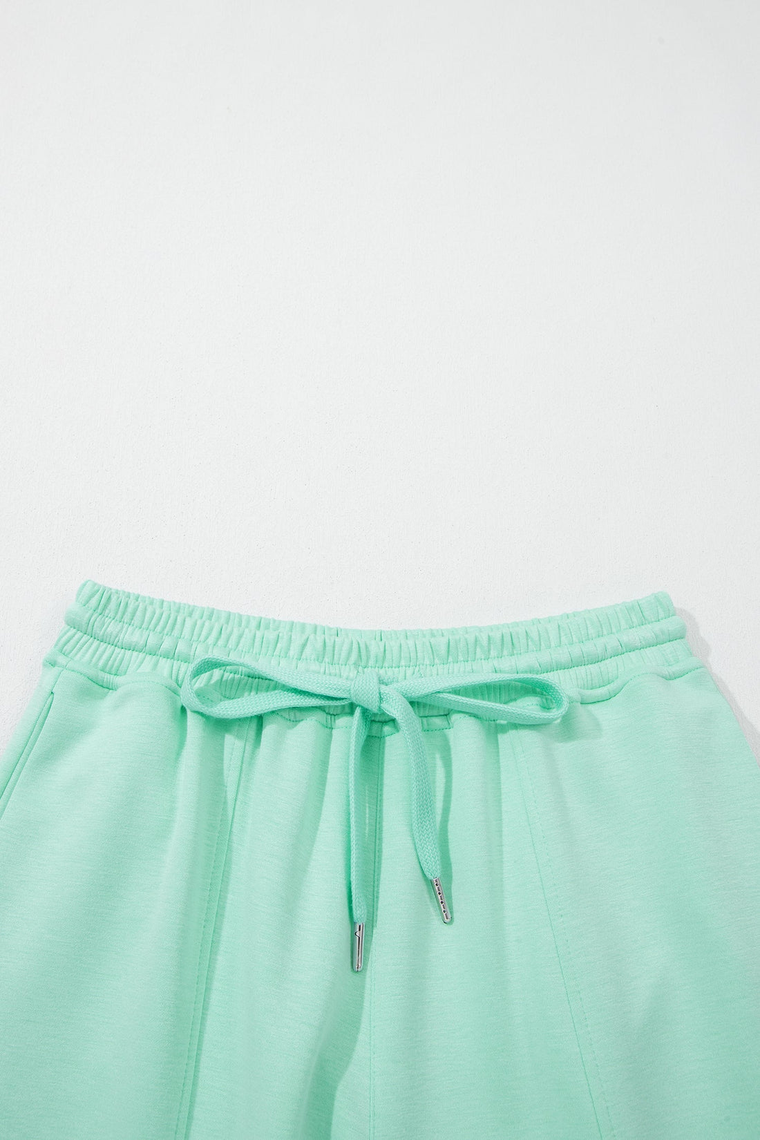Mint Green Knit Tank Top & Wide-Leg Drawstring Pant Lounge Set