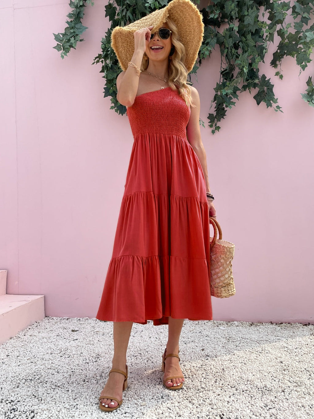 Smocked One-Shoulder Mini Dress: Sleeveless Summer Beach Dress