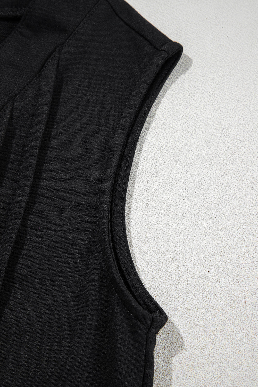 Tie V-Neck Pintuck Sleeveless Loose Romper