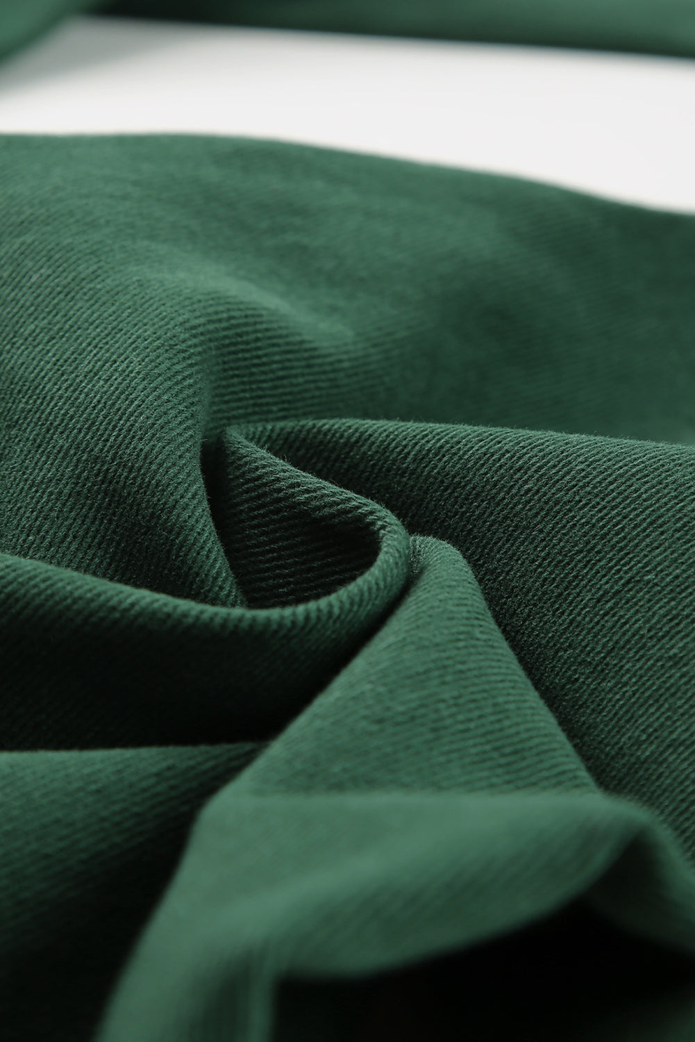 Dark Green Crossed Waist Raw Hem Denim Jeans for Women