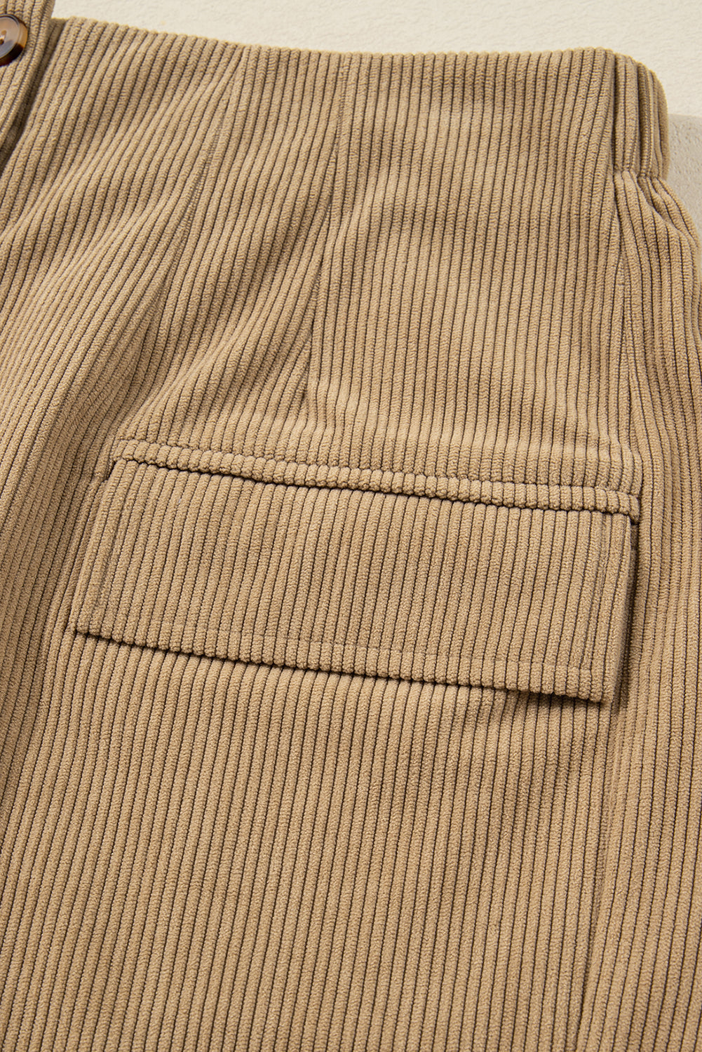 Xiomara Corduroy Mini Skirt with Button Front in Tan - Image 6