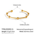 Golden Beaded Open-ended Bracelet