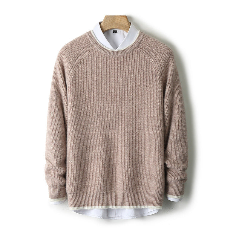 Men's Thickened Wool Round Neck Sweater - Heavyweight Winter Knit