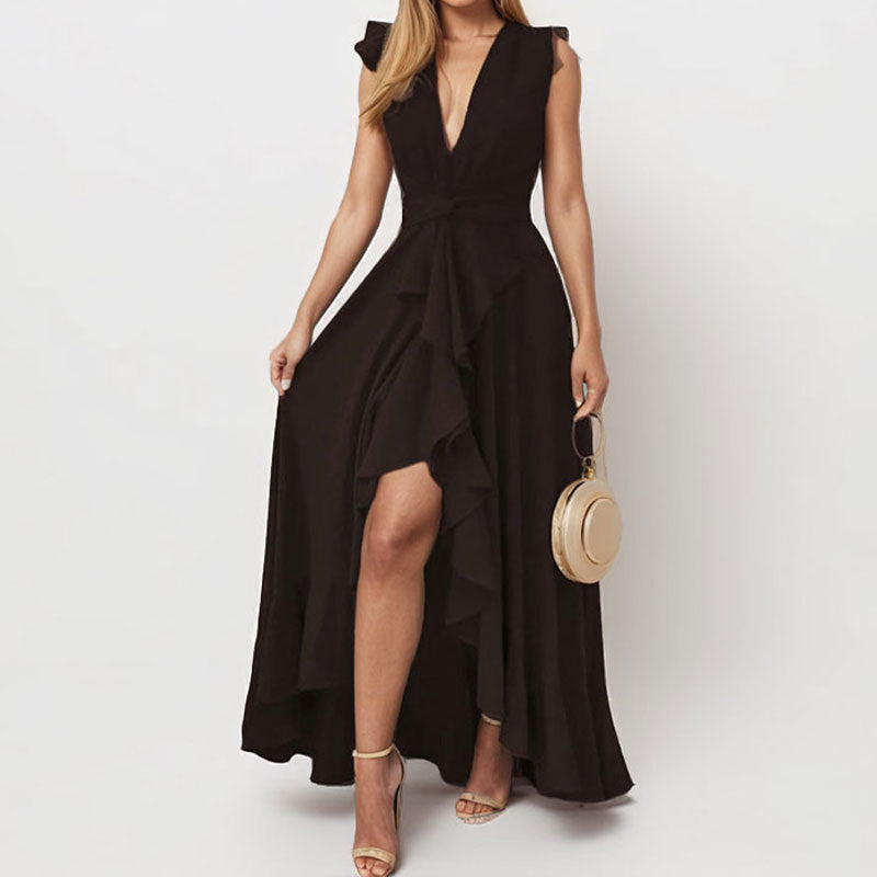 Minimalist Printed A-Line High Waist Commuter Dress