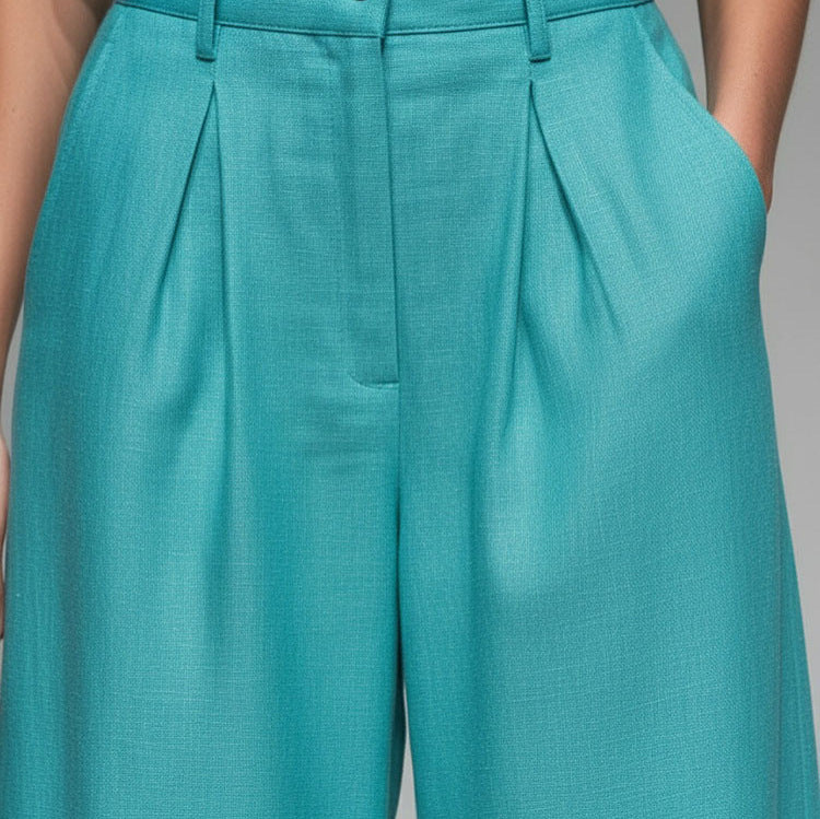 Women’s Sleeveless Button-Down Vest and Wide-Leg Pants Set - Image 5