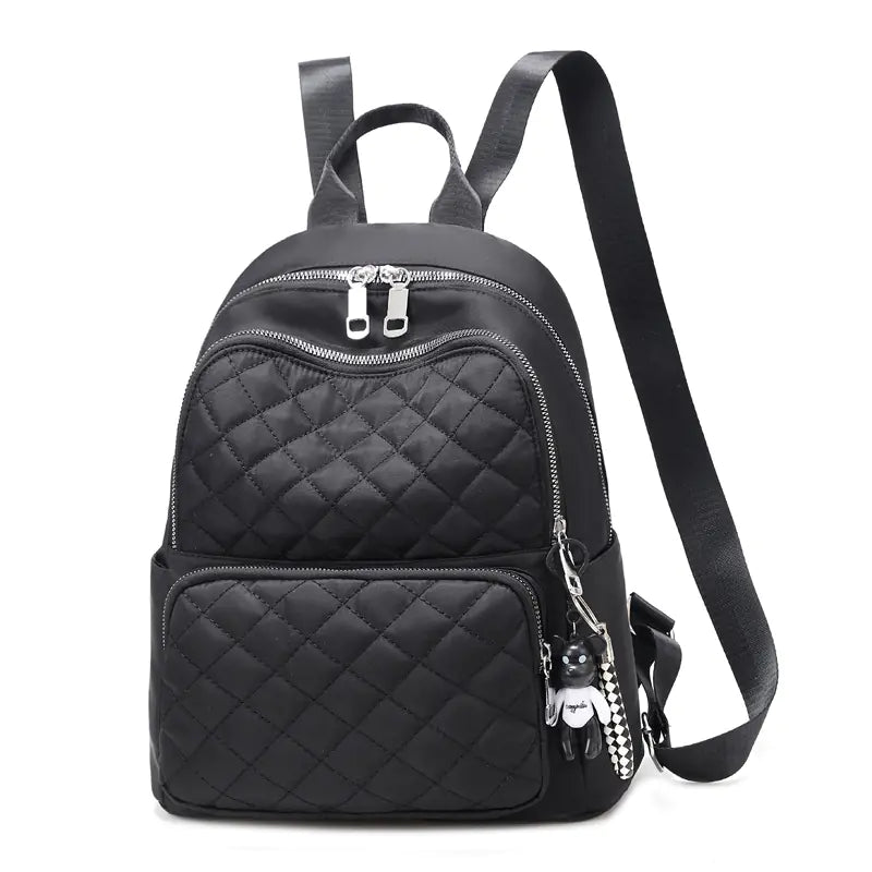 Waterproof Women's Backpack with Large Capacity and Gold Zipper