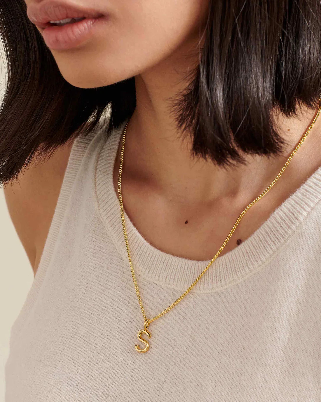 18K gold letters with birthstone design high-end necklace