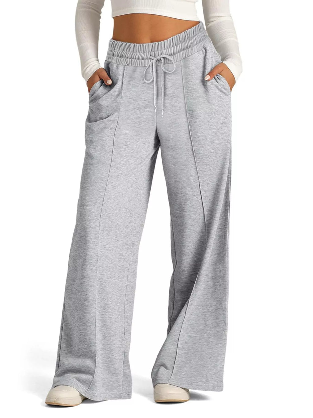 Women's Wide Leg Drawstring Lounge Pants with Pockets