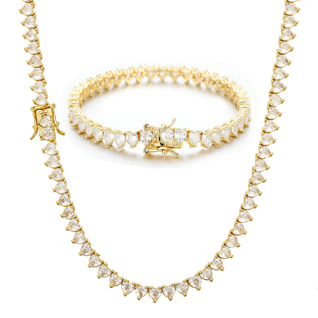 Womens Zircon Brass Peach-Heart Necklace