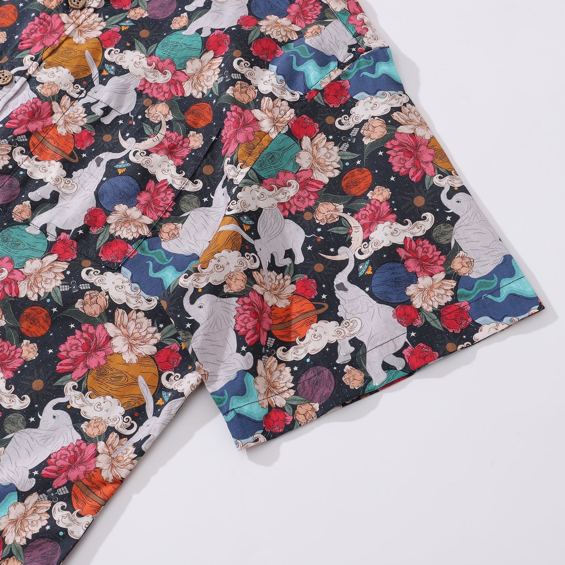 Men's Surrealist Space Short Sleeve Cotton Hawaiian Shirt