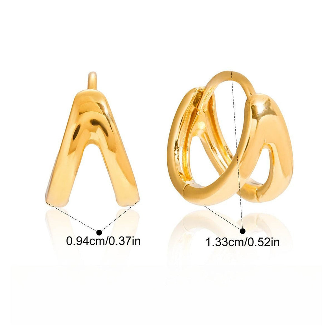 18K Gold Lightweight Hoop Earrings with Secure Clasp