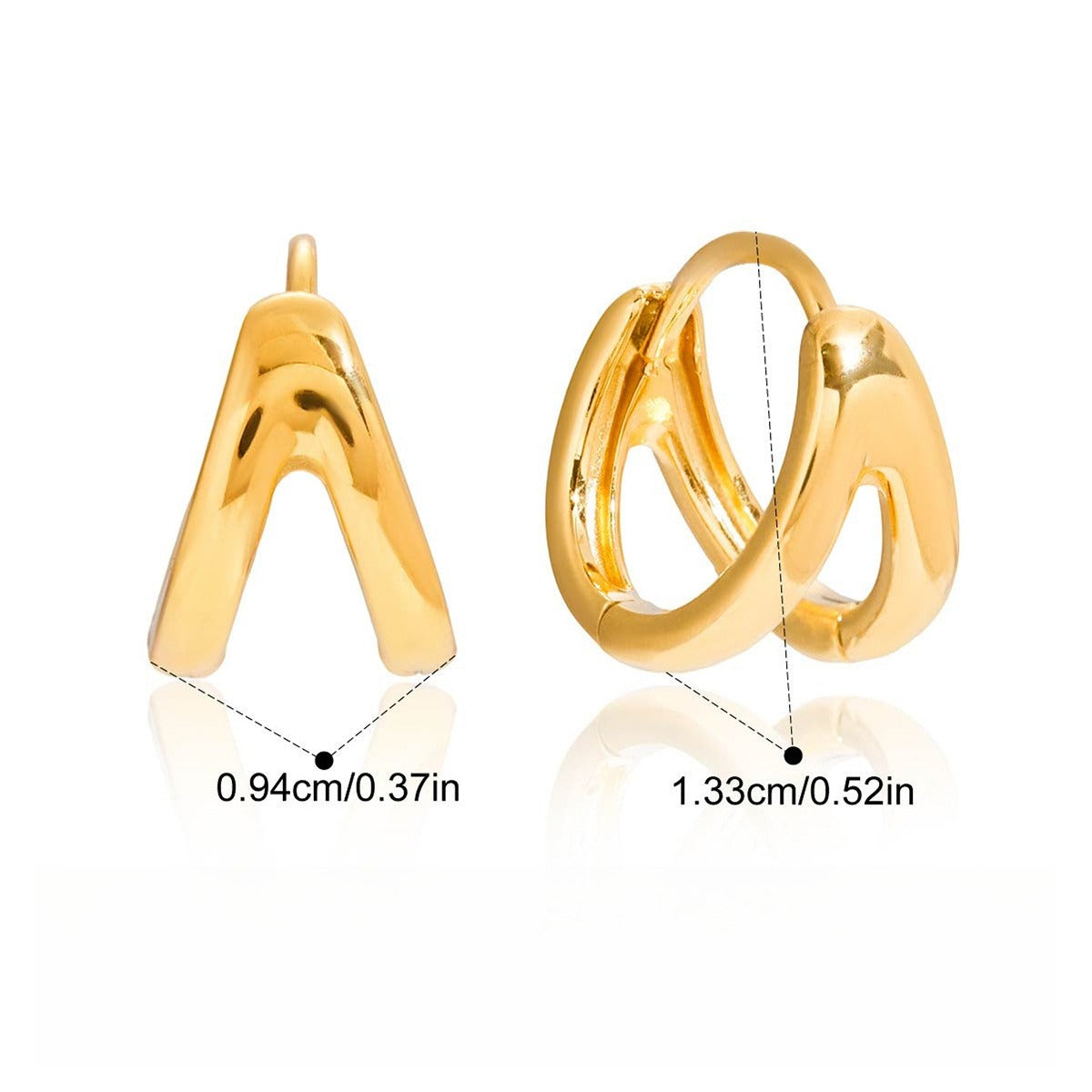 18K Gold Lightweight Hoop Earrings with Secure Clasp
