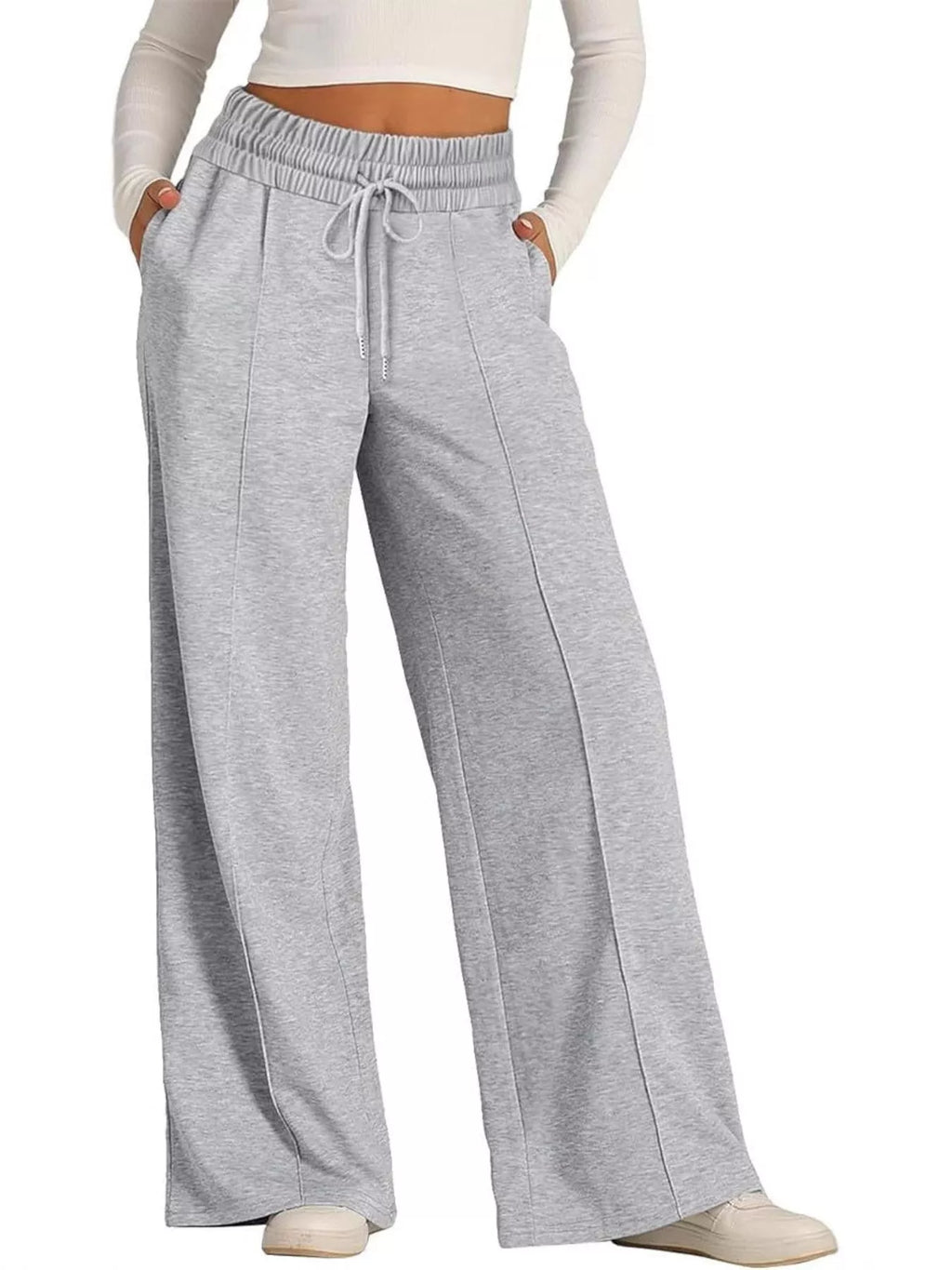 Women's Wide Leg Drawstring Lounge Pants with Pockets
