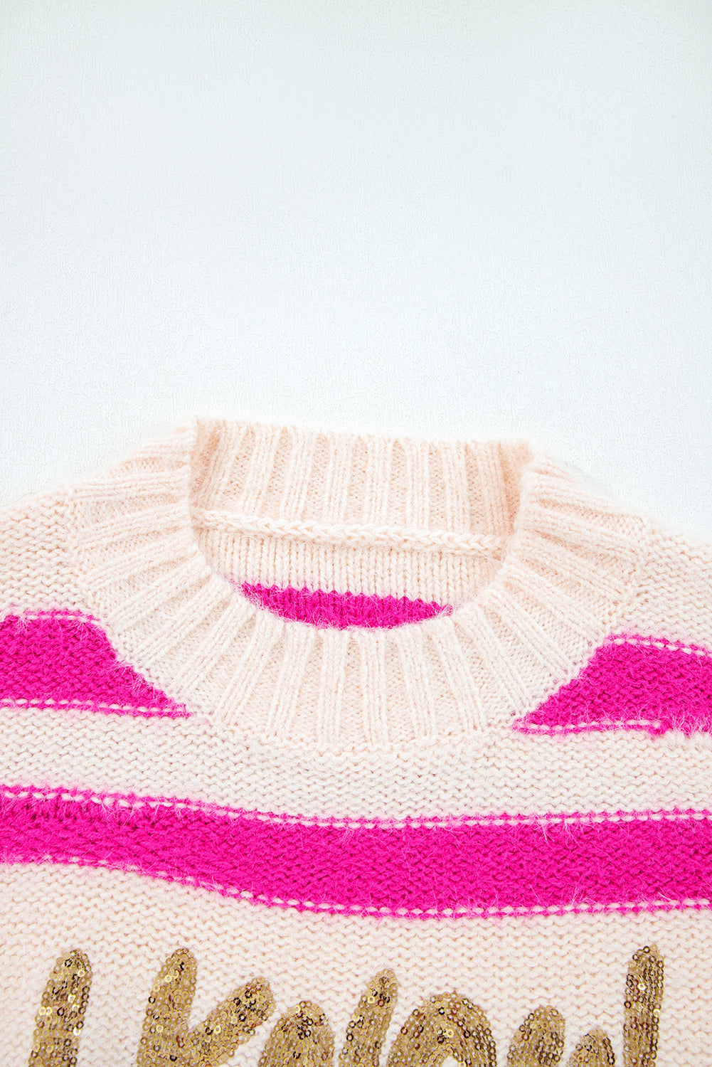 I KNOW WHAT I WANT Sequin Colorblock Stripe Sweater