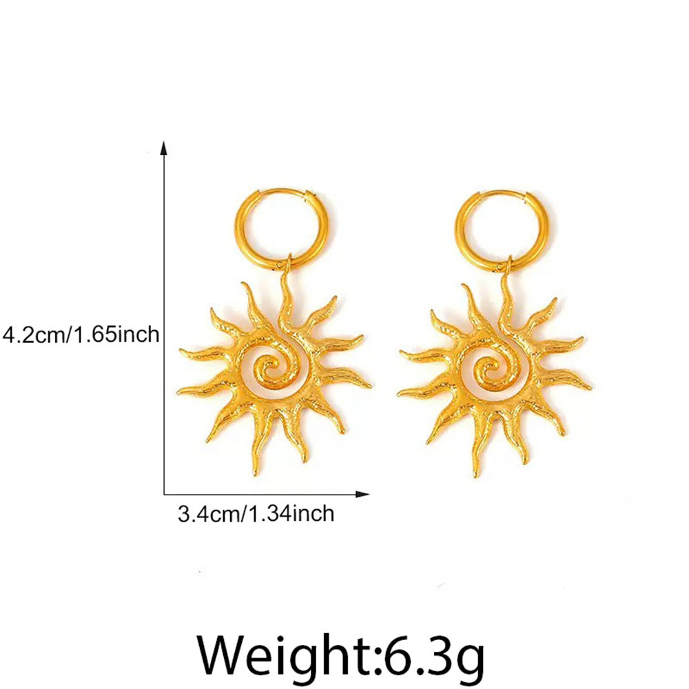 Spiral SUNFLOWER Pendant Earrings For Women