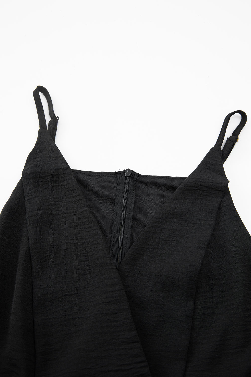 Black Spaghetti Strap Wide Leg Drawstring Jumpsuit - Image 4