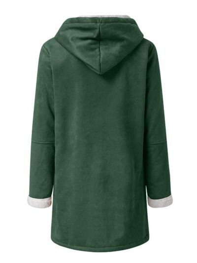 Women's Long Sleeve Hooded Toggle Jacket with Pockets