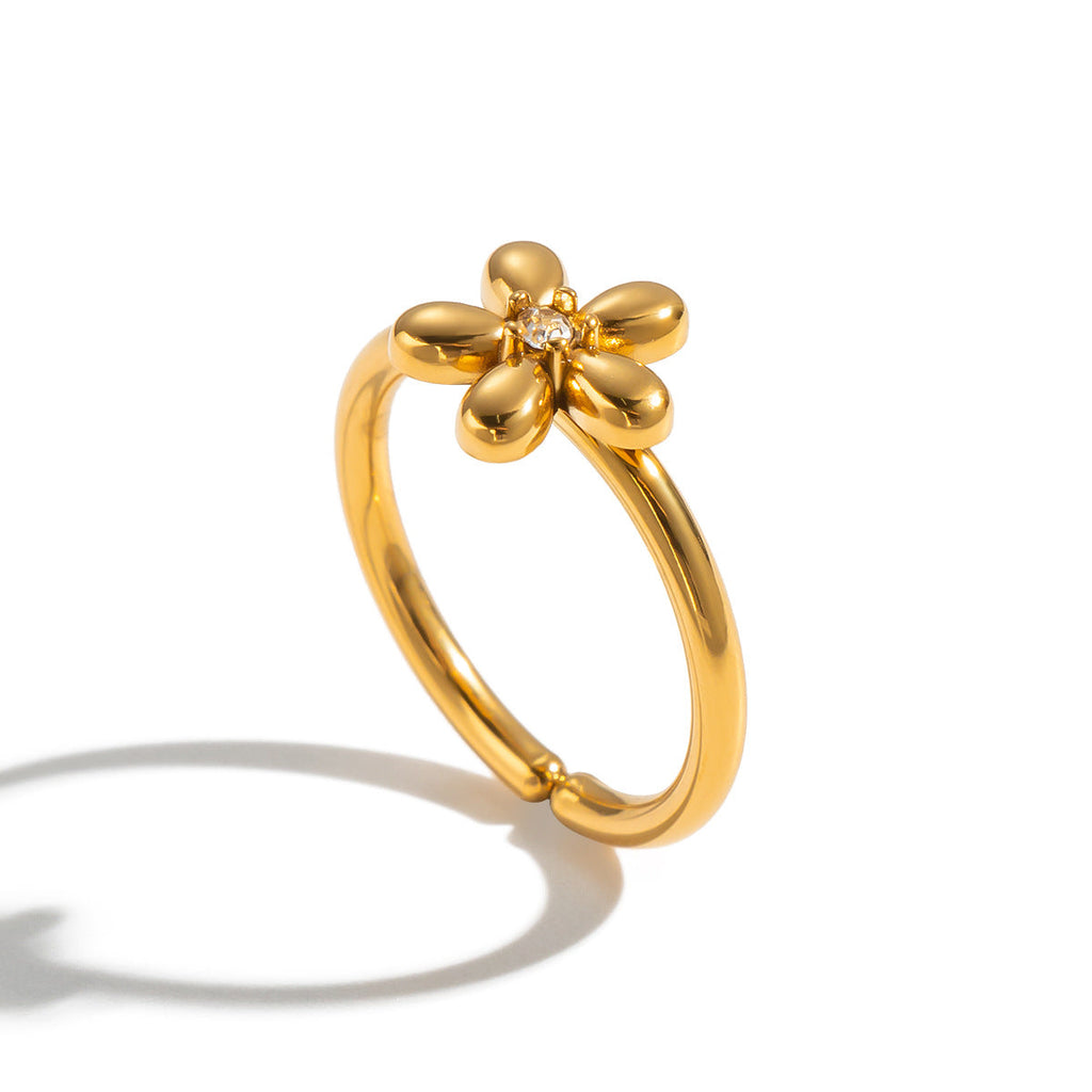 18K Gold-plated Stainless Steel Ring For Women