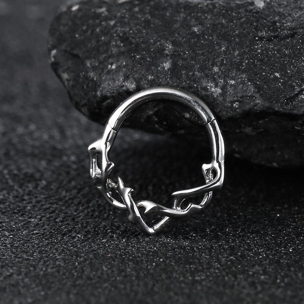 Personalized Titanium Thorn Lip Ring