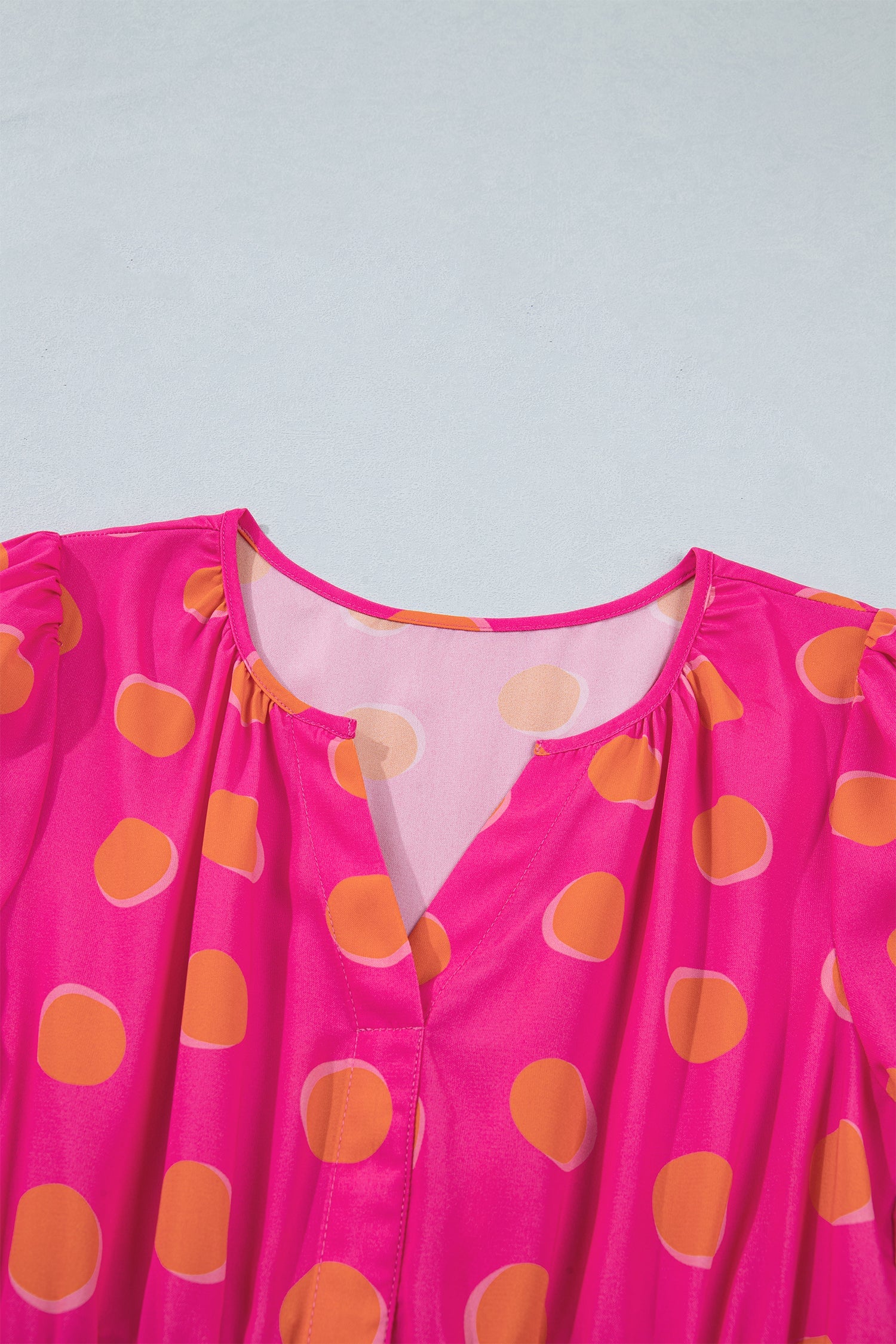 Myra High Waist Midi Dress - Vibrant Polka Dot V-Neck A-Line