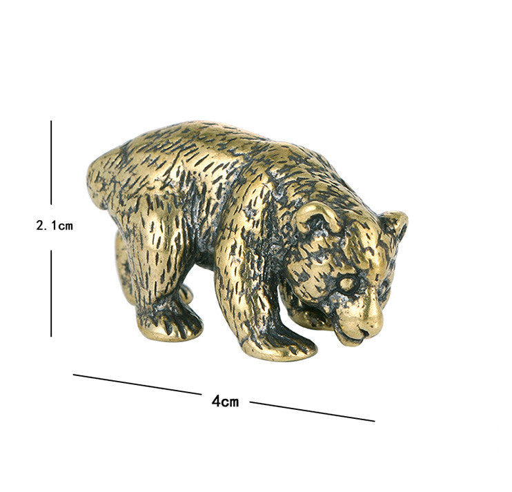 Distressed Antique Solid Pure Copper Bear Copper Ornaments