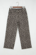 Yellow Leopard Straight Loose Leg Jeans