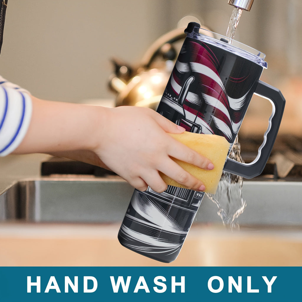 40oz Patriotic Stainless Steel Tumbler with Handle