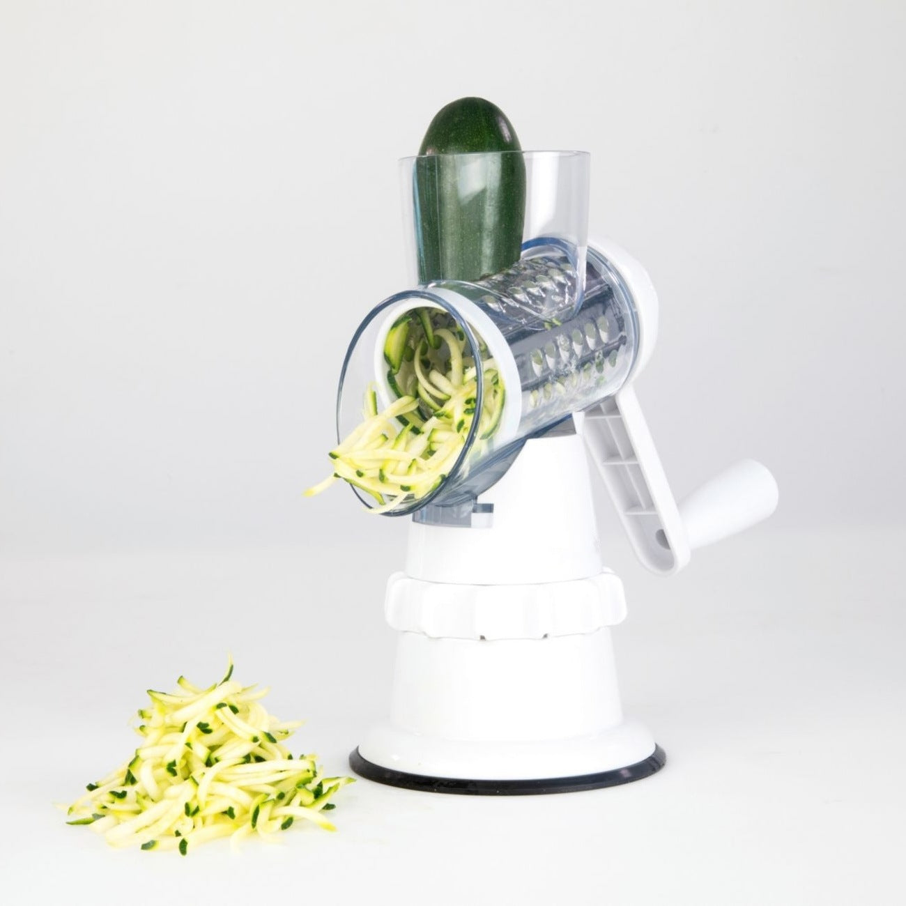 3-in-1 Manual Vegetable Slicer & Round Mandolin Chopper - White
