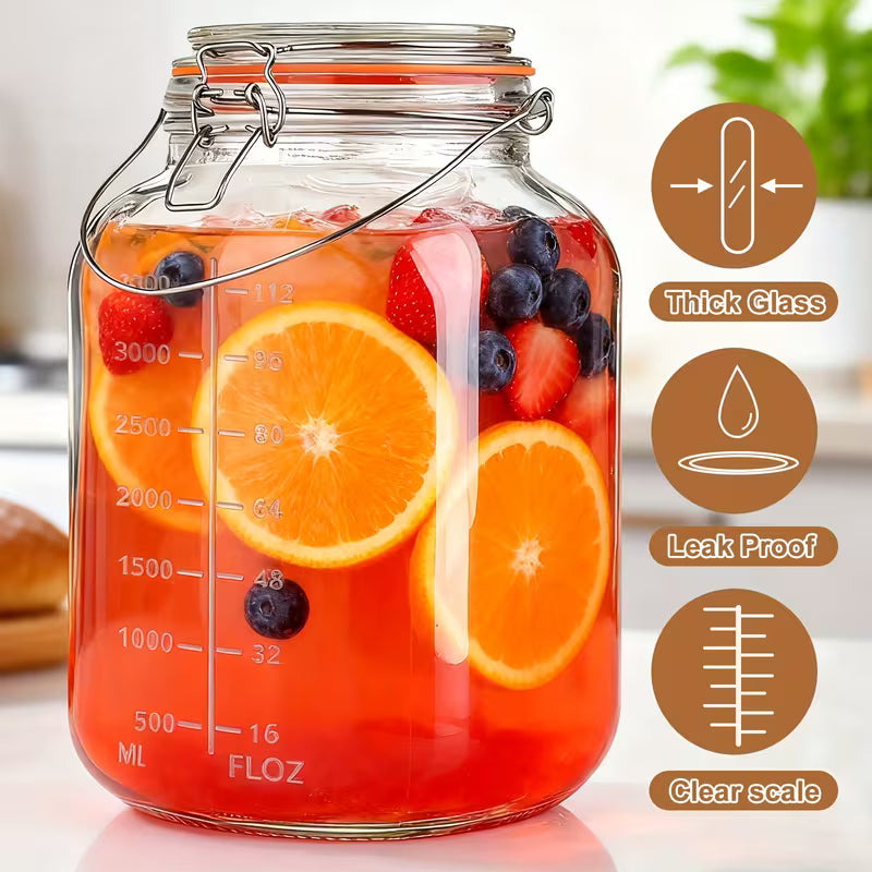 Wide Mouth Glass Jars with Airtight Lids