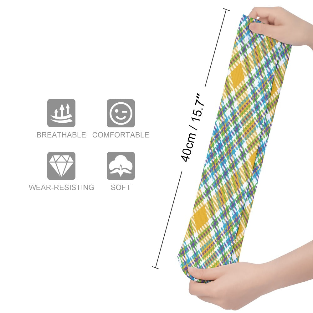 Yellow Plaid Breathable Knee-High Socks - Harajuku Style Comfort - Image 2