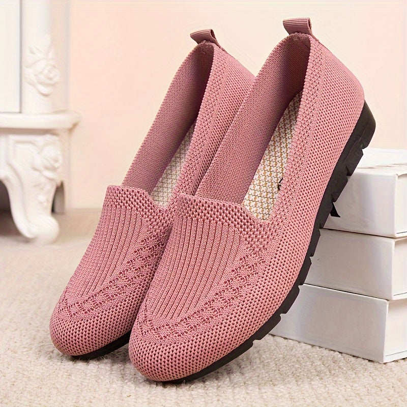 Women's Knit Slip-On Loafers Lightweight Breathable Casual Shoes - Image 32