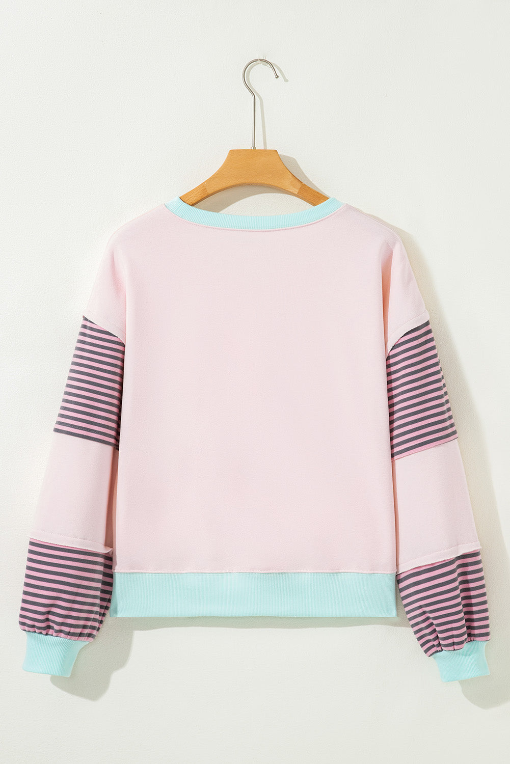 Women's Stripe Colorblock Sweatshirt - Cozy Drop Shoulder Pullover