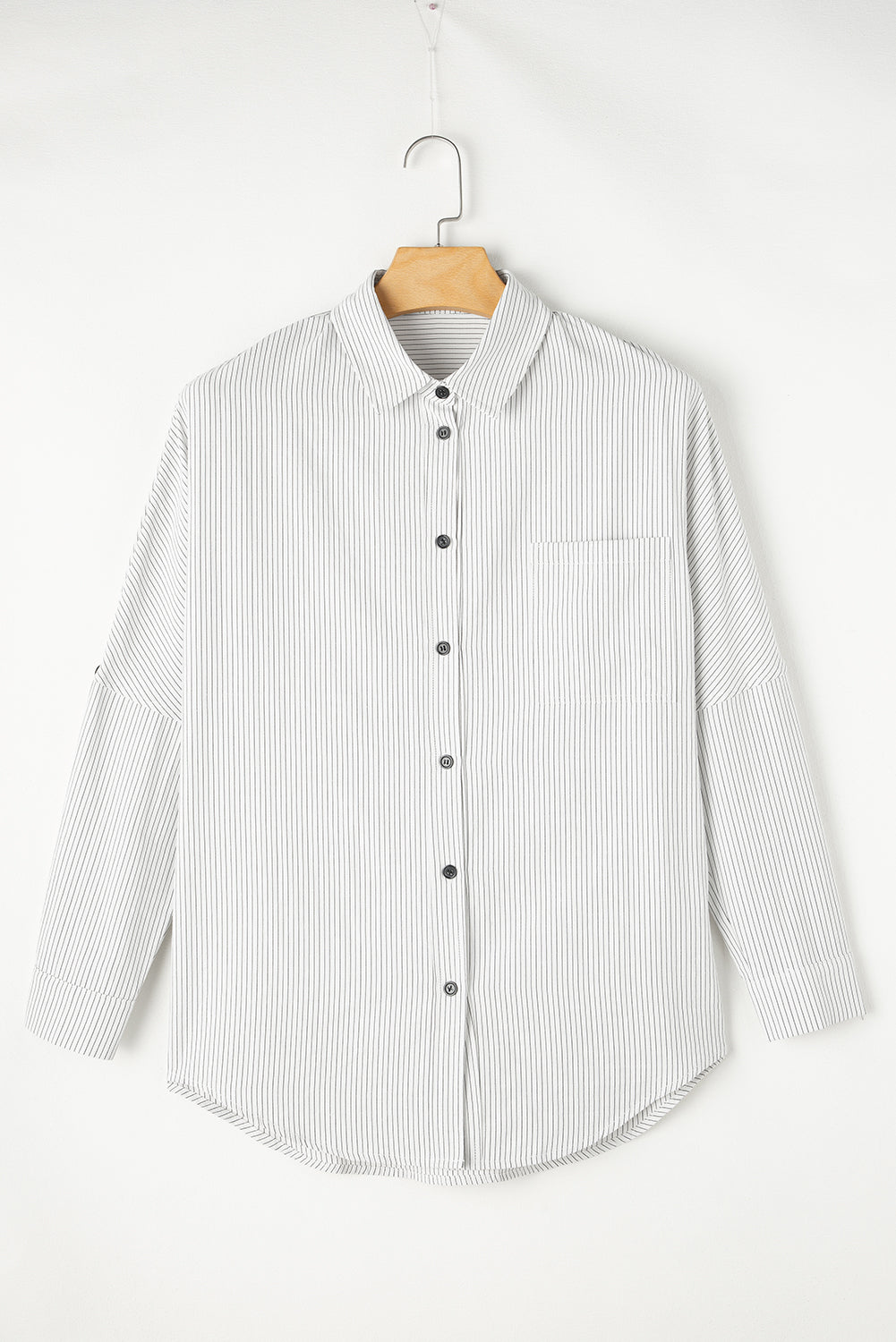 Zazita Tab Sleeve Long Shirt - Versatile Button Down Blouse