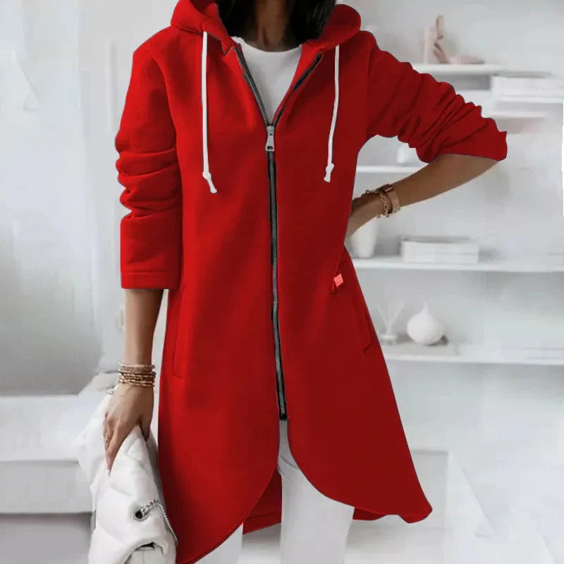 Women's Velvet-Lined Zip Hoodie Sweatshirt