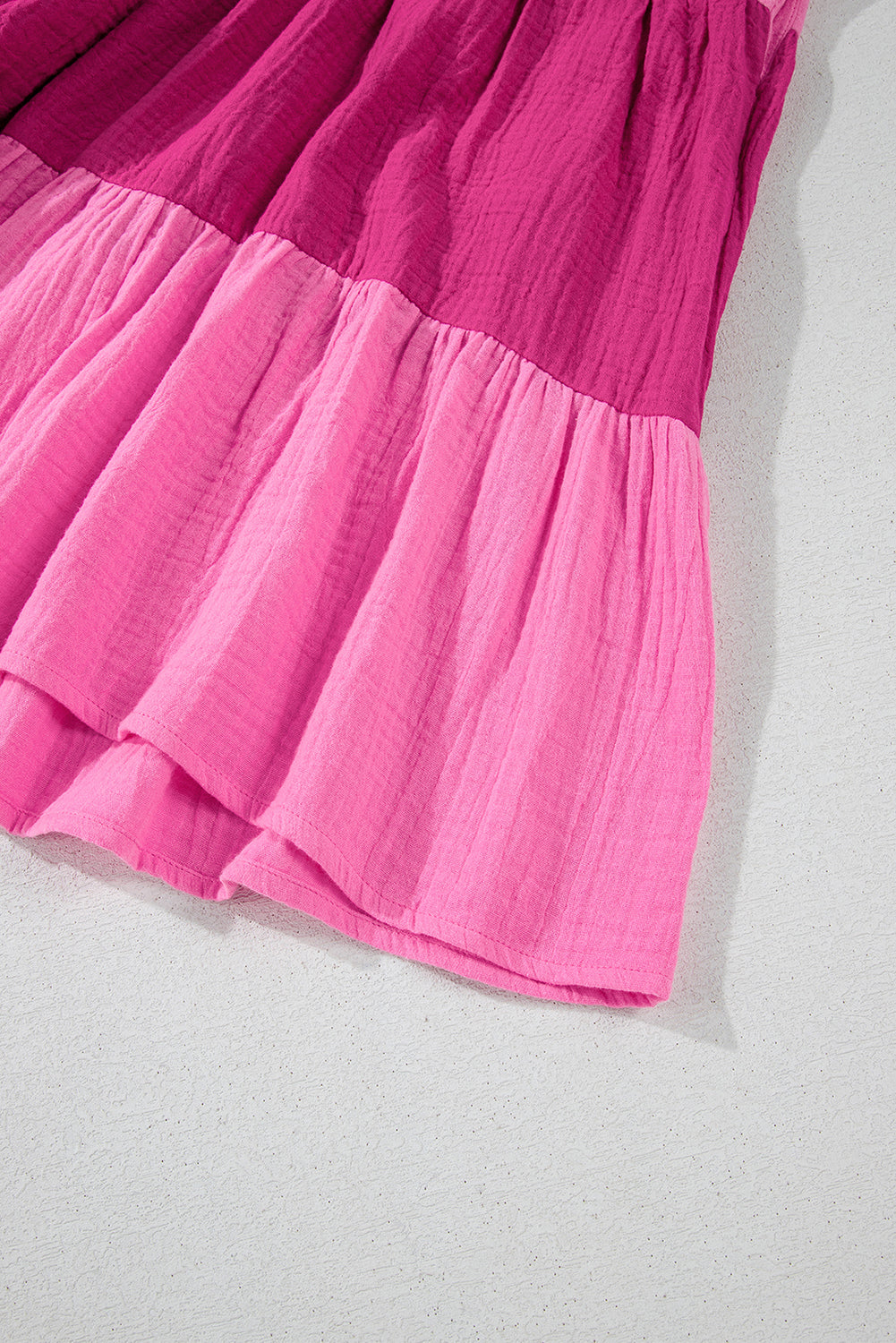 Flutter Tiered Mini Dress Smocked Square Neck Cotton Boho Dress