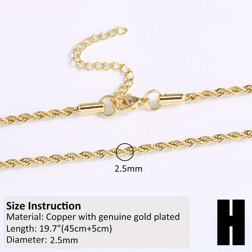 18k Gold Plated Minimalist Hip-Hop Chain Necklace for DIY Styling