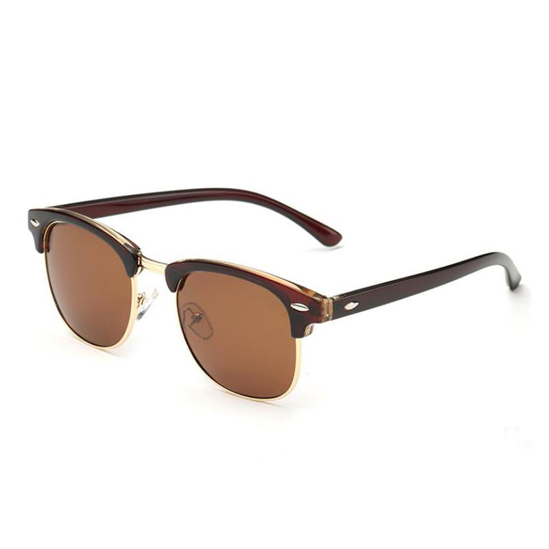 Semi Rimless Retro Classic Polarized Sunglasses, UV400