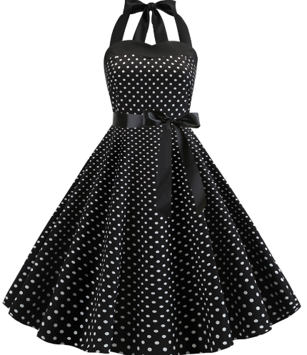 Vintage Polka Dot Strapless Maxi Dress for Women