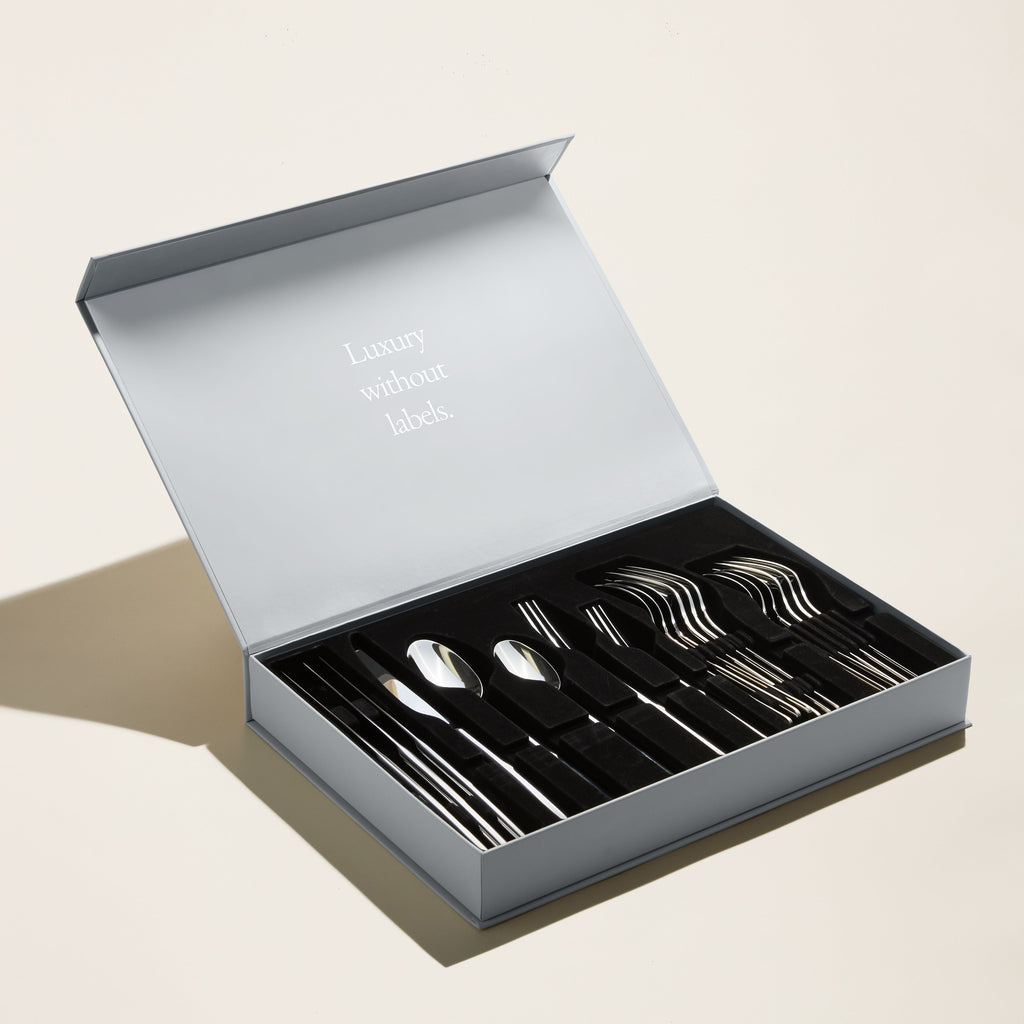 Emilia 20-Piece Stainless Steel Flatware Set in Silver or Gold - Image 8