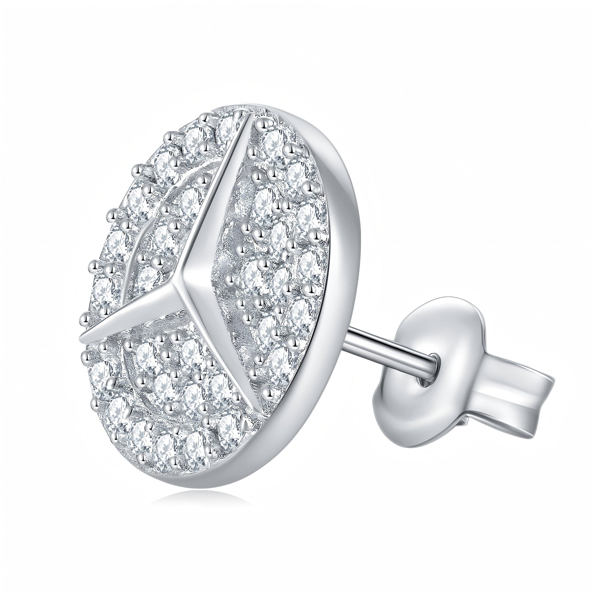 S925 Sterling Silver Moissanite Star Stud Earrings Pave Jewelry