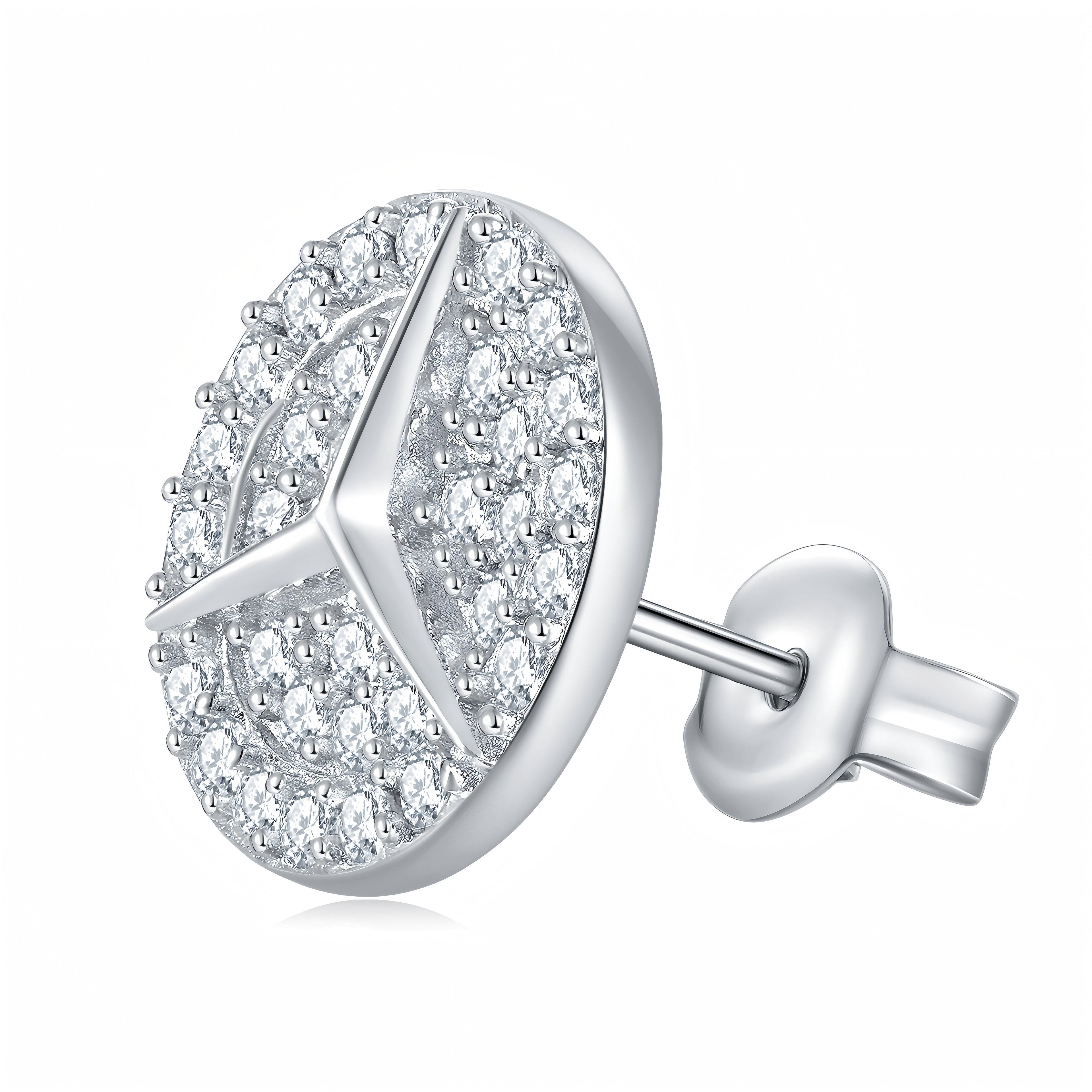 S925 Sterling Silver Moissanite Star Stud Earrings Pave Jewelry