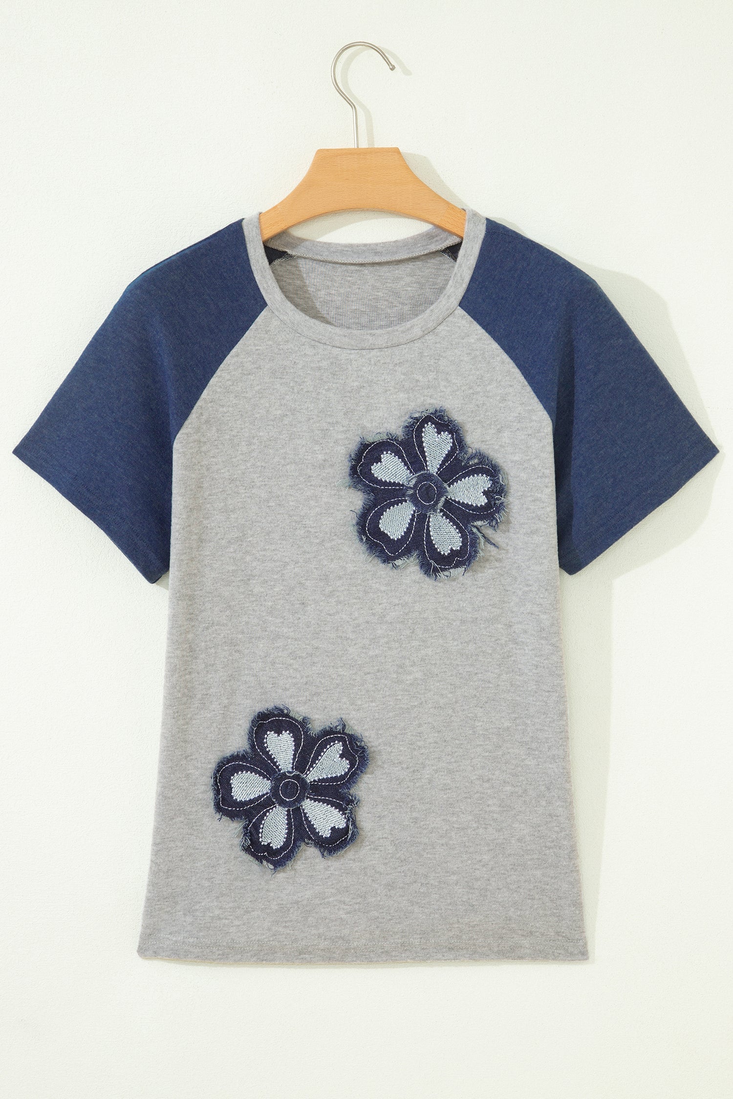 Milani Raglan Sleeve T-Shirt with Floral Appliques