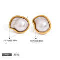 18K gold geometric inlaid pearls exquisite design noble earrings ring necklace set