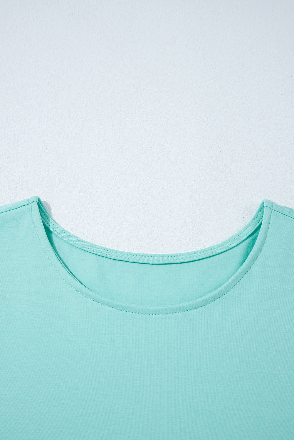 Frilled Trim Crew-Neck Loose Fit Mini Dress