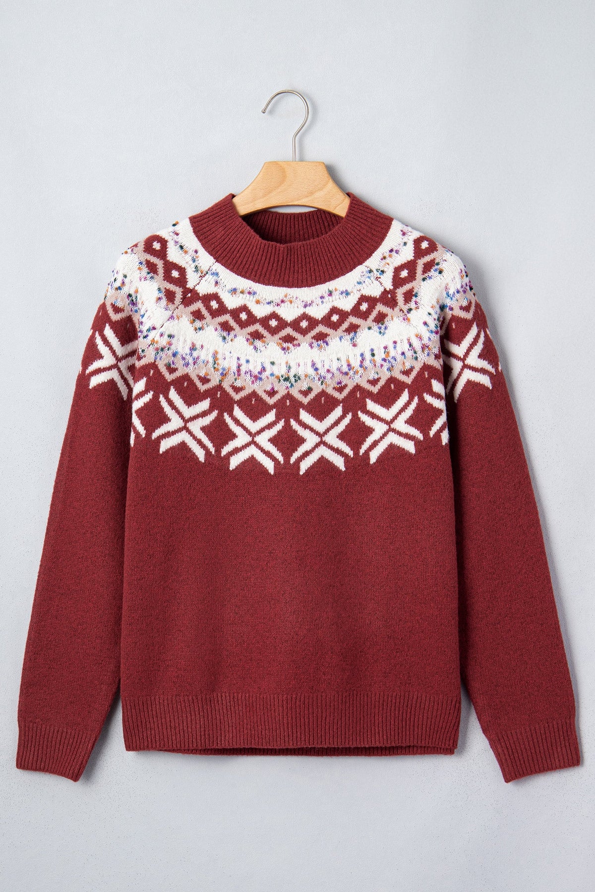 Christmas Geometric Fair Isle Raglan Sweater